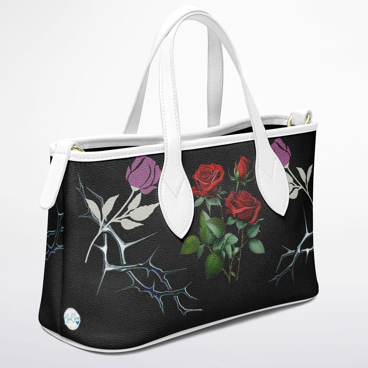 Isaiah 54:17 Christian Floral Leather Tote Bag