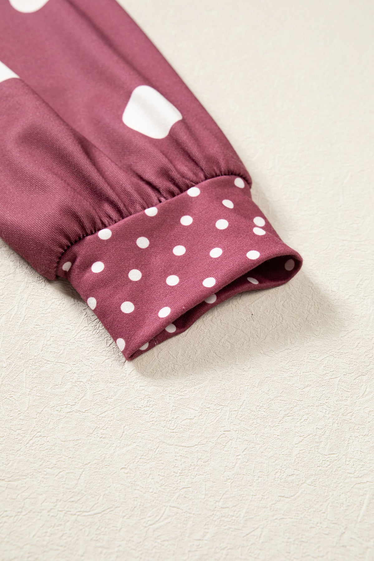 Brown Polka Dot Print Contrast Detail Oversized Tunic Sweatshirt
