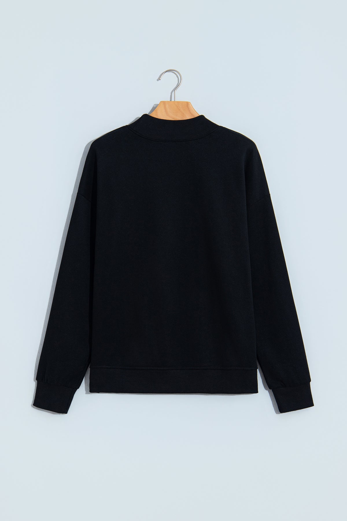 Gray Solid Color Oversized Mock Neck Sweatshirt