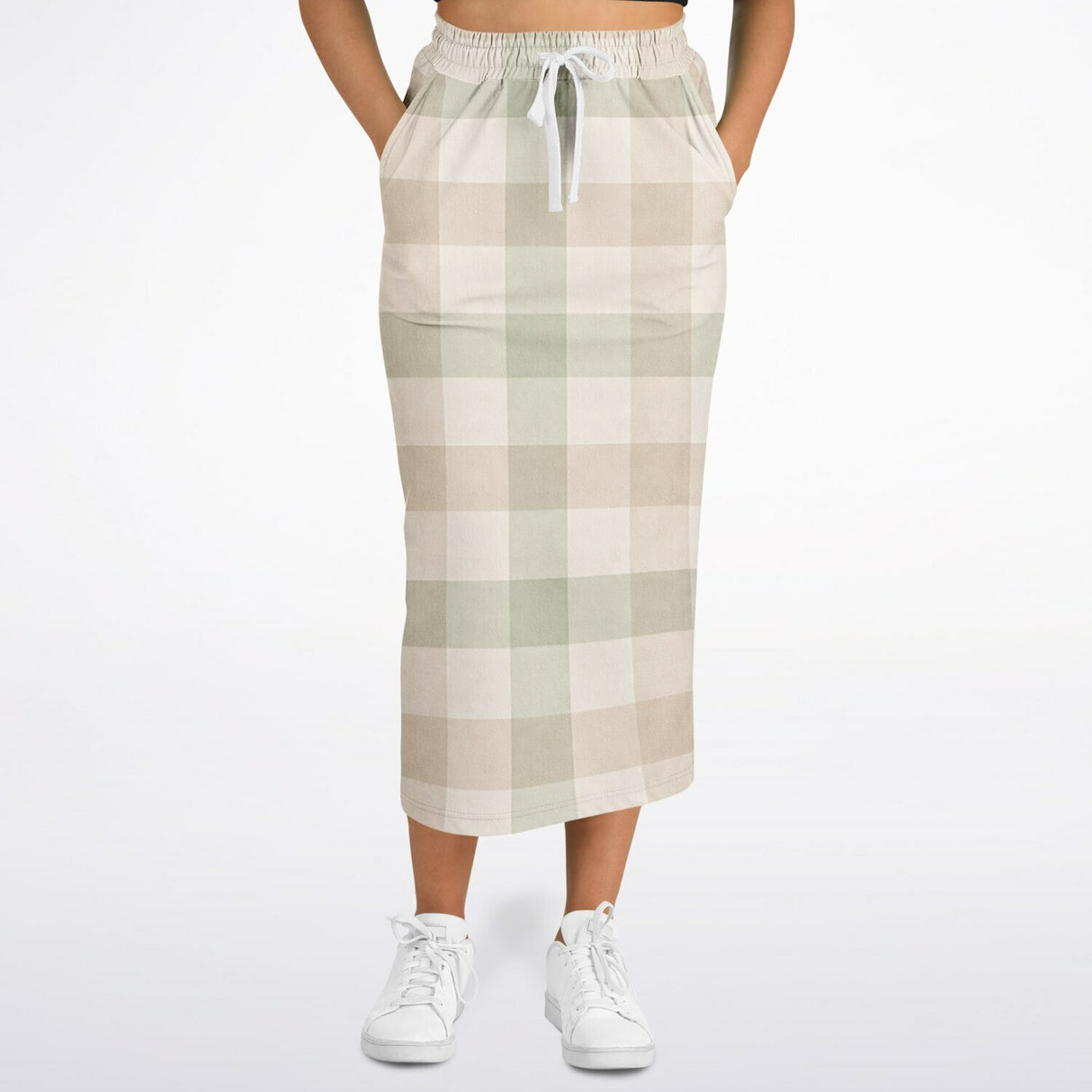 Springtime Plaid Modest Maxi Skirt – Ultra-Soft Long Skirt with Pockets (Machine Washable)