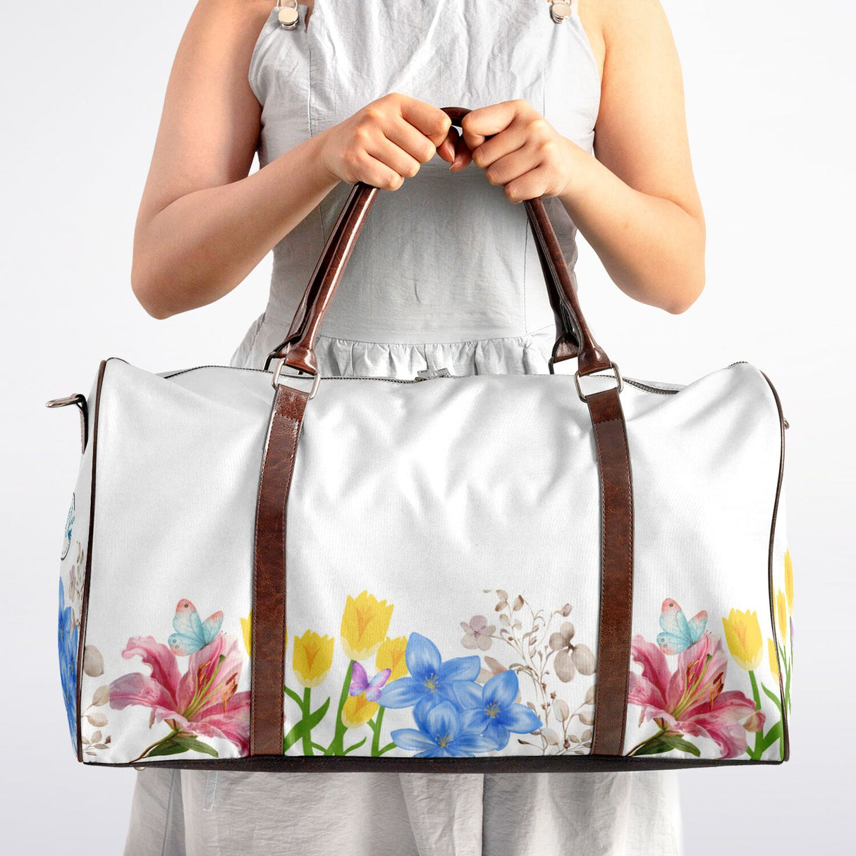Floral Bliss Canvas Duffel Bag – Weekender & Gym Travel Bag | Durable Overnight Bag