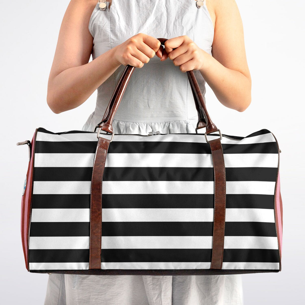 Luxury Stripes Canvas Duffel Bag – Weekender & Gym Travel Bag | Durable Overnight Bag