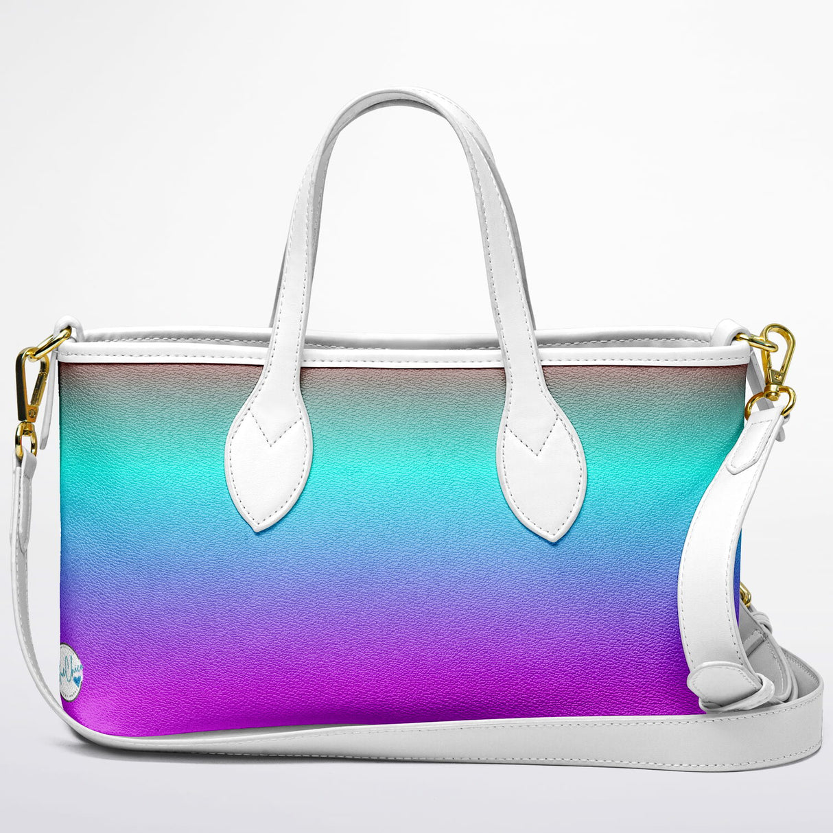 God’s Promise Rainbow Christian Leather Tote Bag
