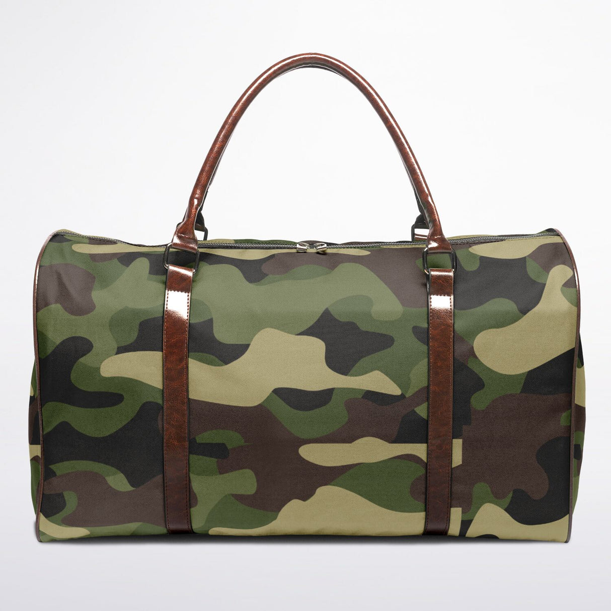 Green Camo Canvas Duffel Bag – Weekender & Gym Travel Bag | Durable Overnight Bag
