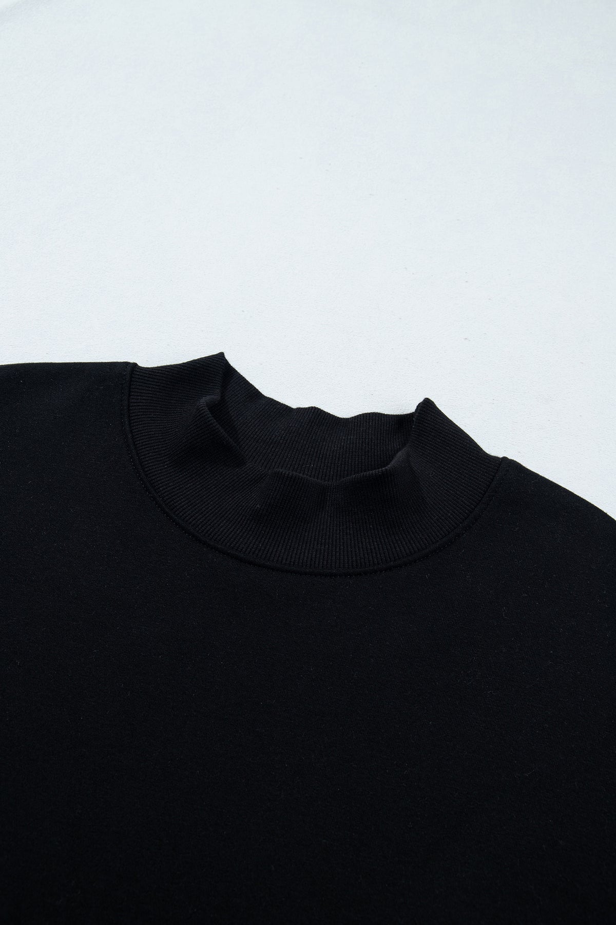 Gray Solid Color Oversized Mock Neck Sweatshirt