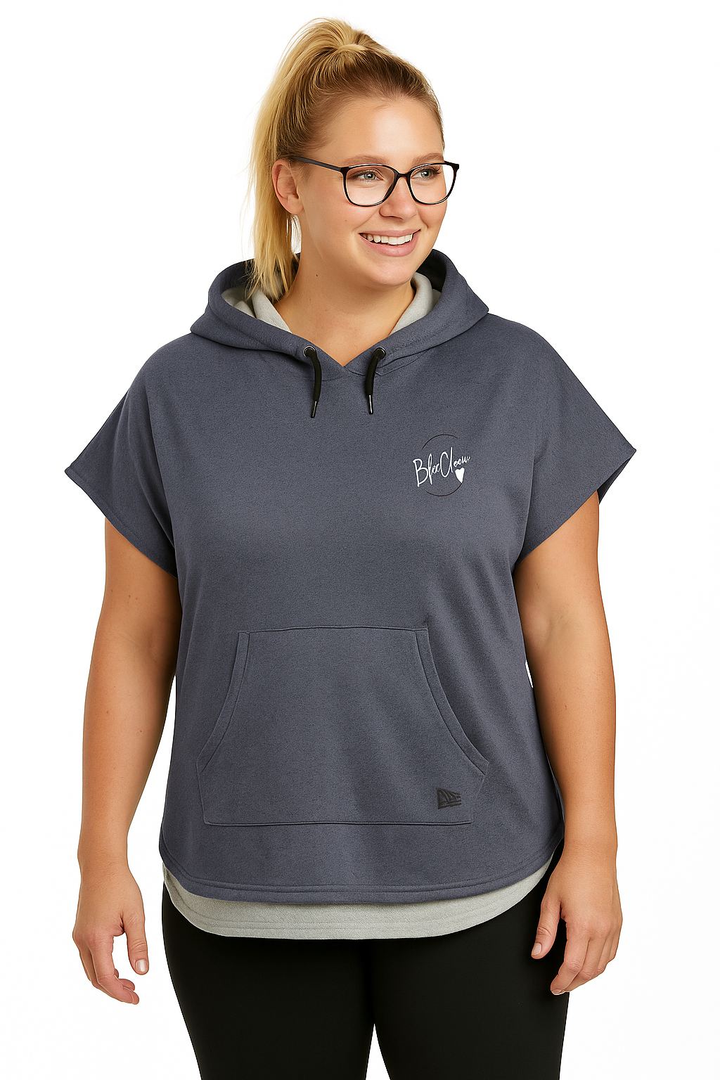 New Era Womans Basic Short Sleeve Hoodie by Blue Chico