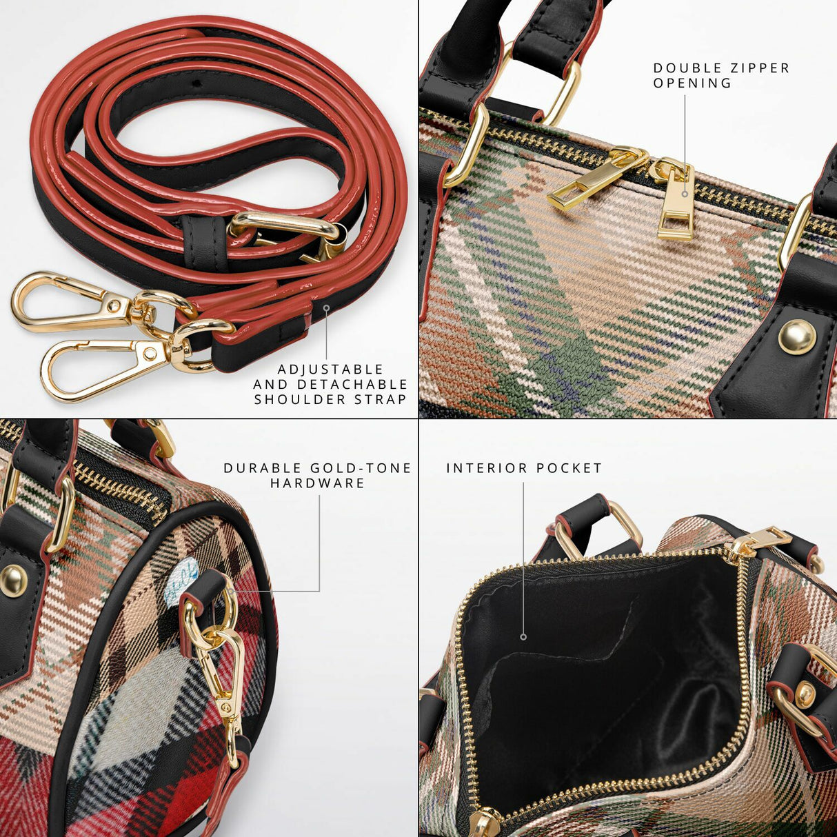 Scarlet Affair™ Crossbody – Red Plaid Mini Handbag | Elegant Small Purse for Prom & Date Night