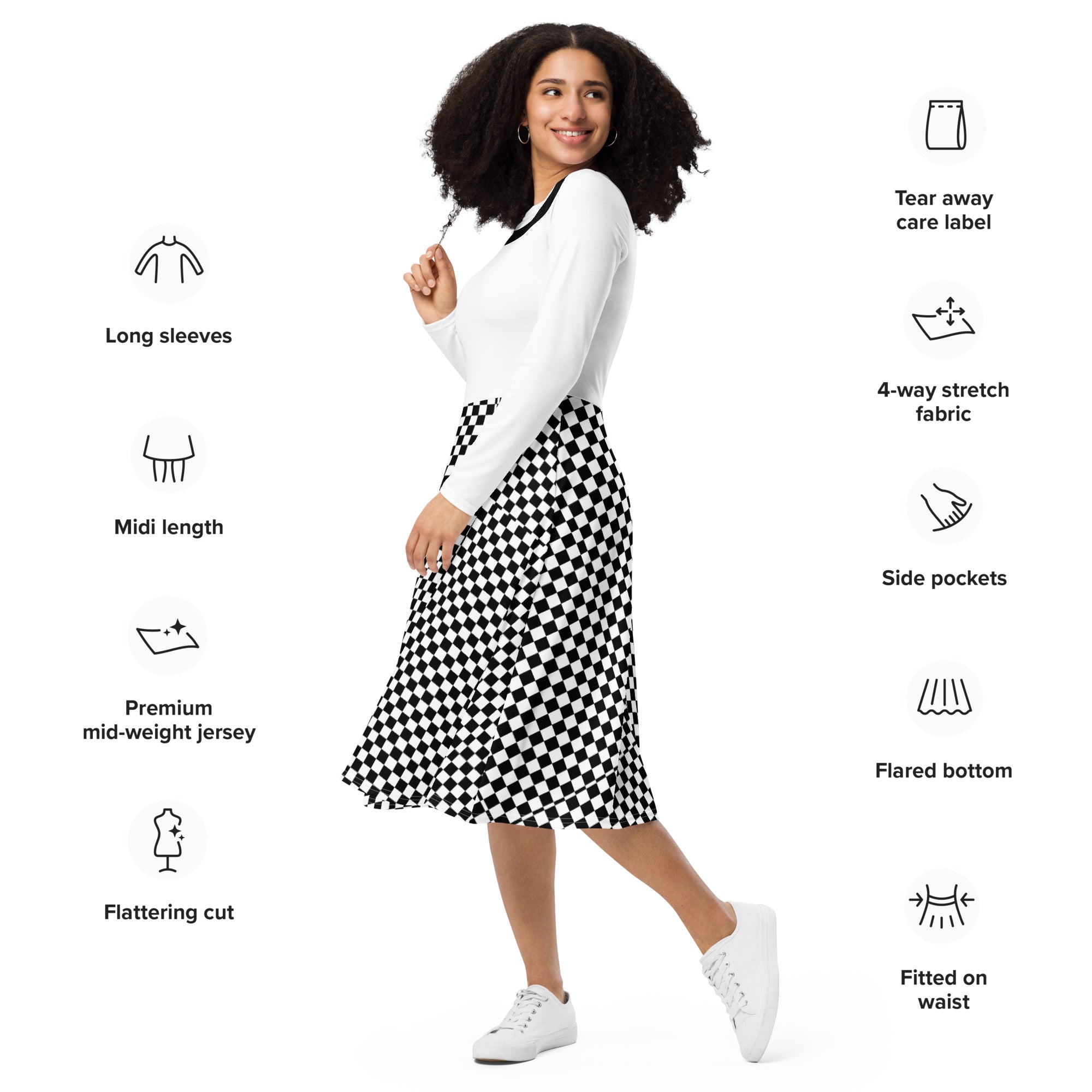 Classy Check Midi Dress