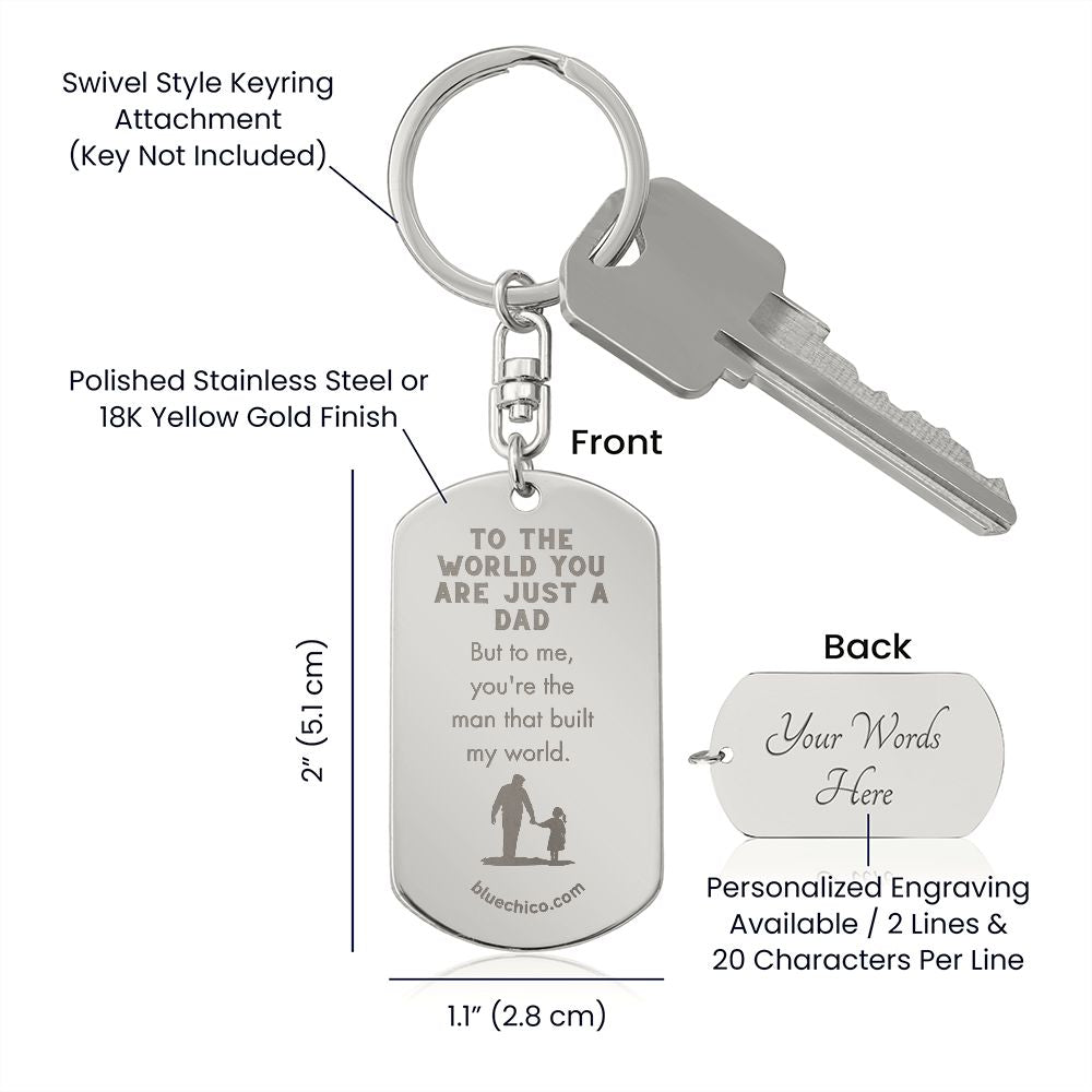 Personalized Father Daughter Keychain ( My World)