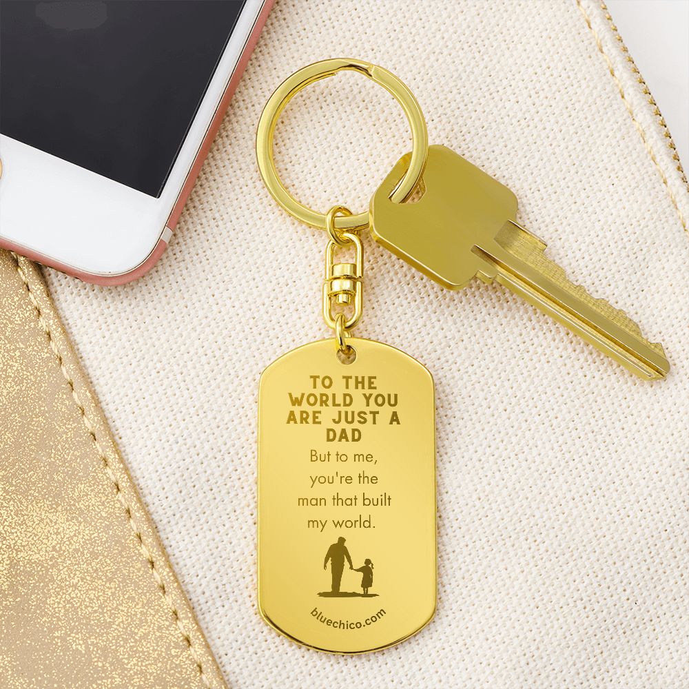 Personalized Father Daughter Keychain ( My World)
