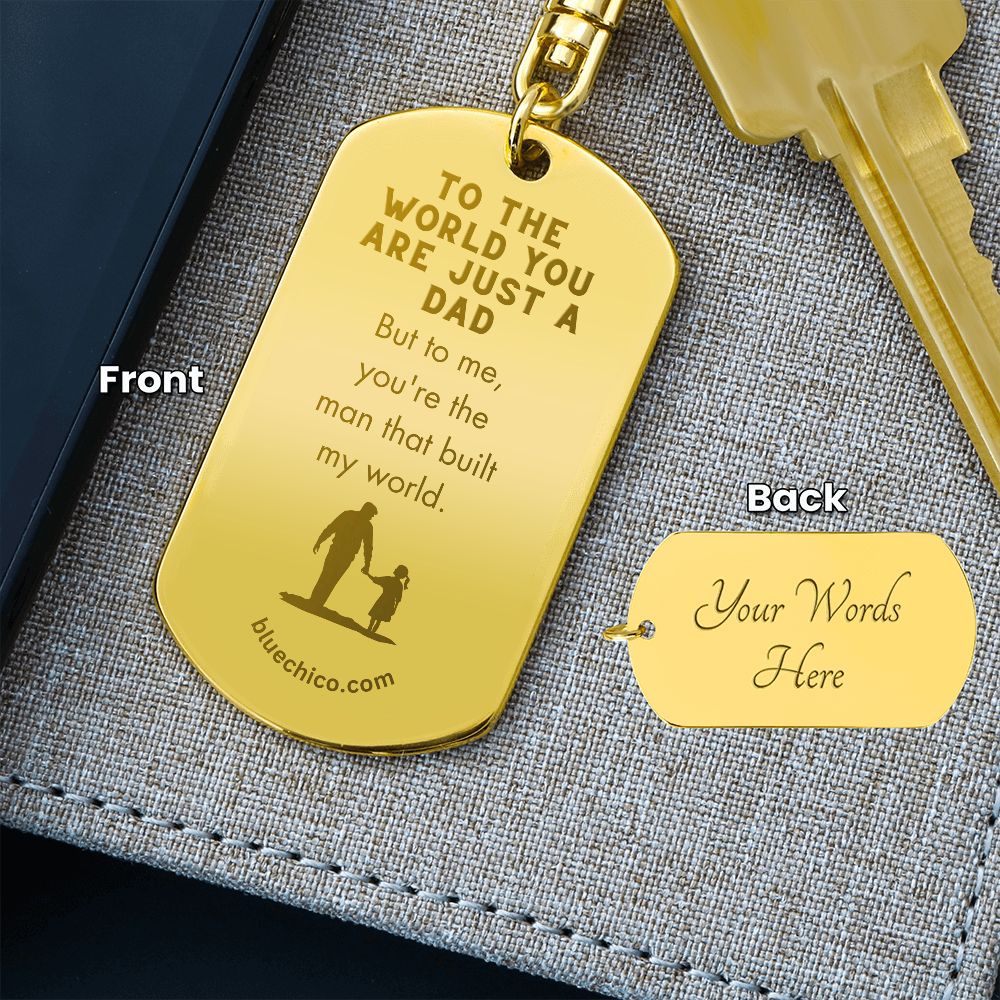 Personalized Father Daughter Keychain ( My World)