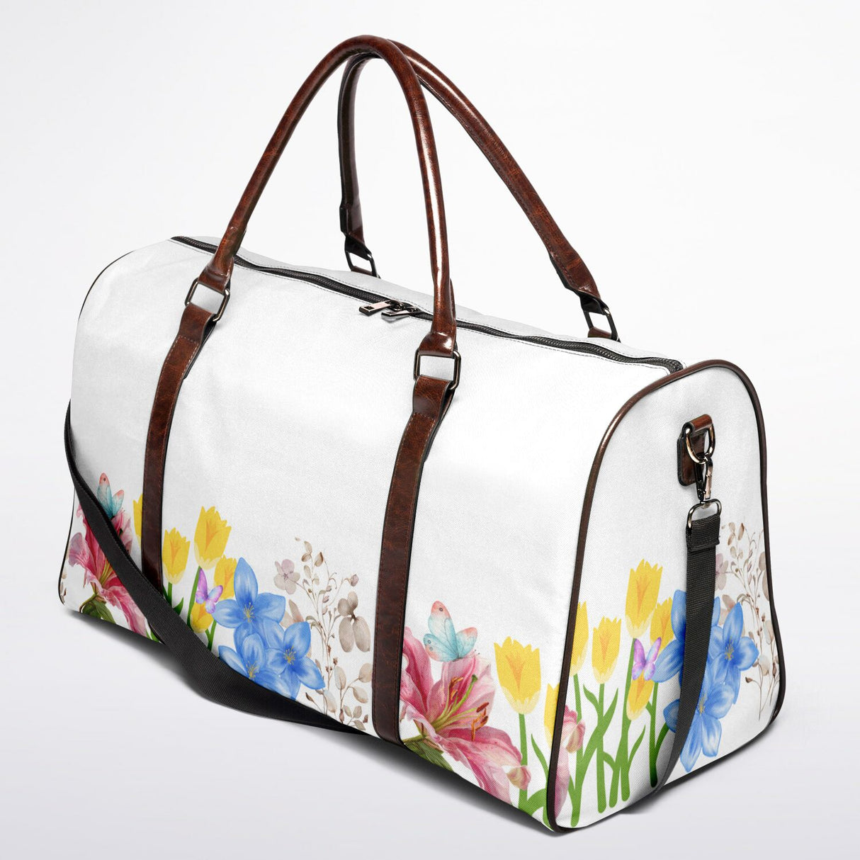 Floral Bliss Canvas Duffel Bag – Weekender & Gym Travel Bag | Durable Overnight Bag