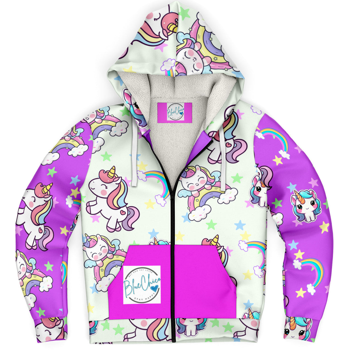 Unicorn Craze MIcroFleece Zip Up Youth Coat (Husky Fit)