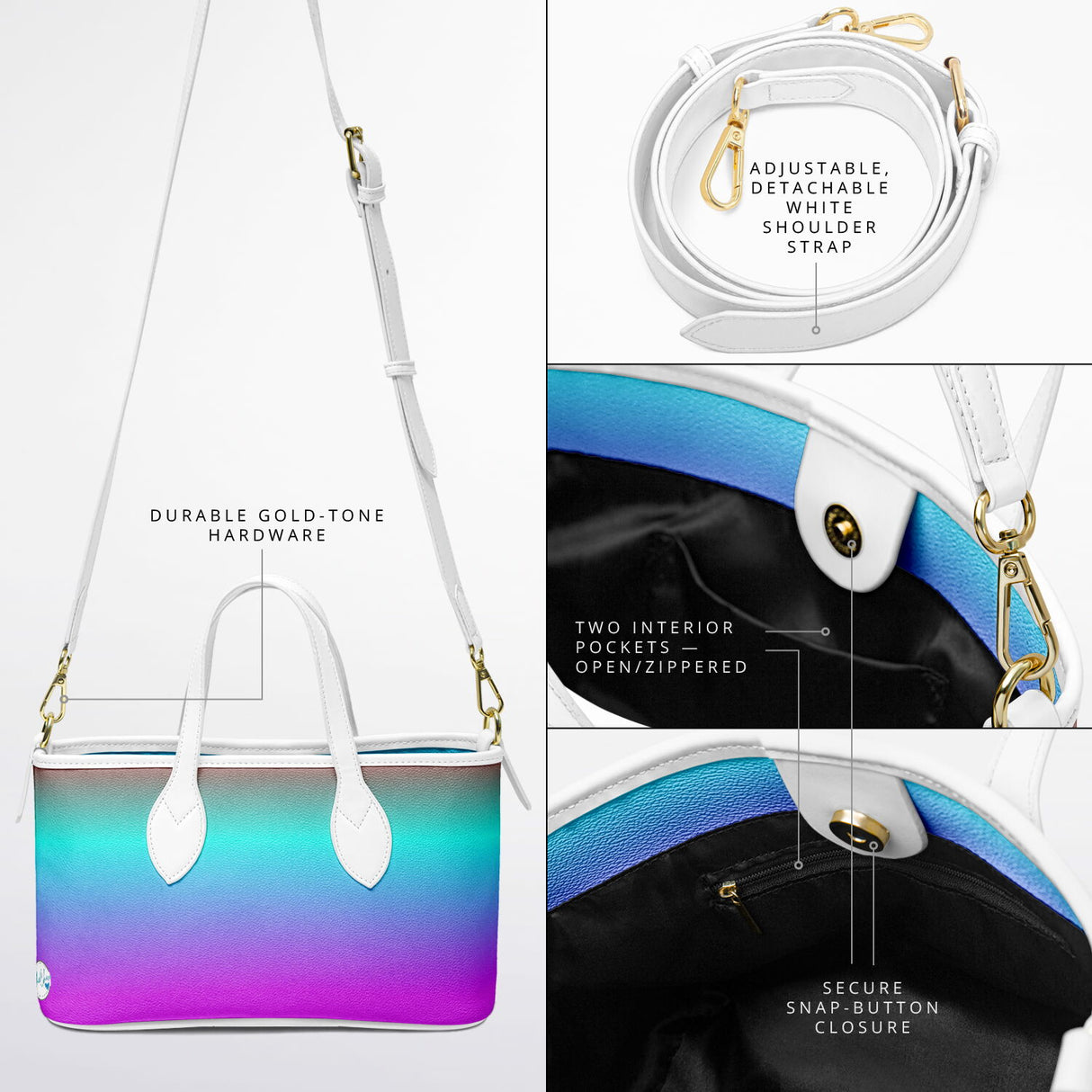 God’s Promise Rainbow Christian Leather Tote Bag