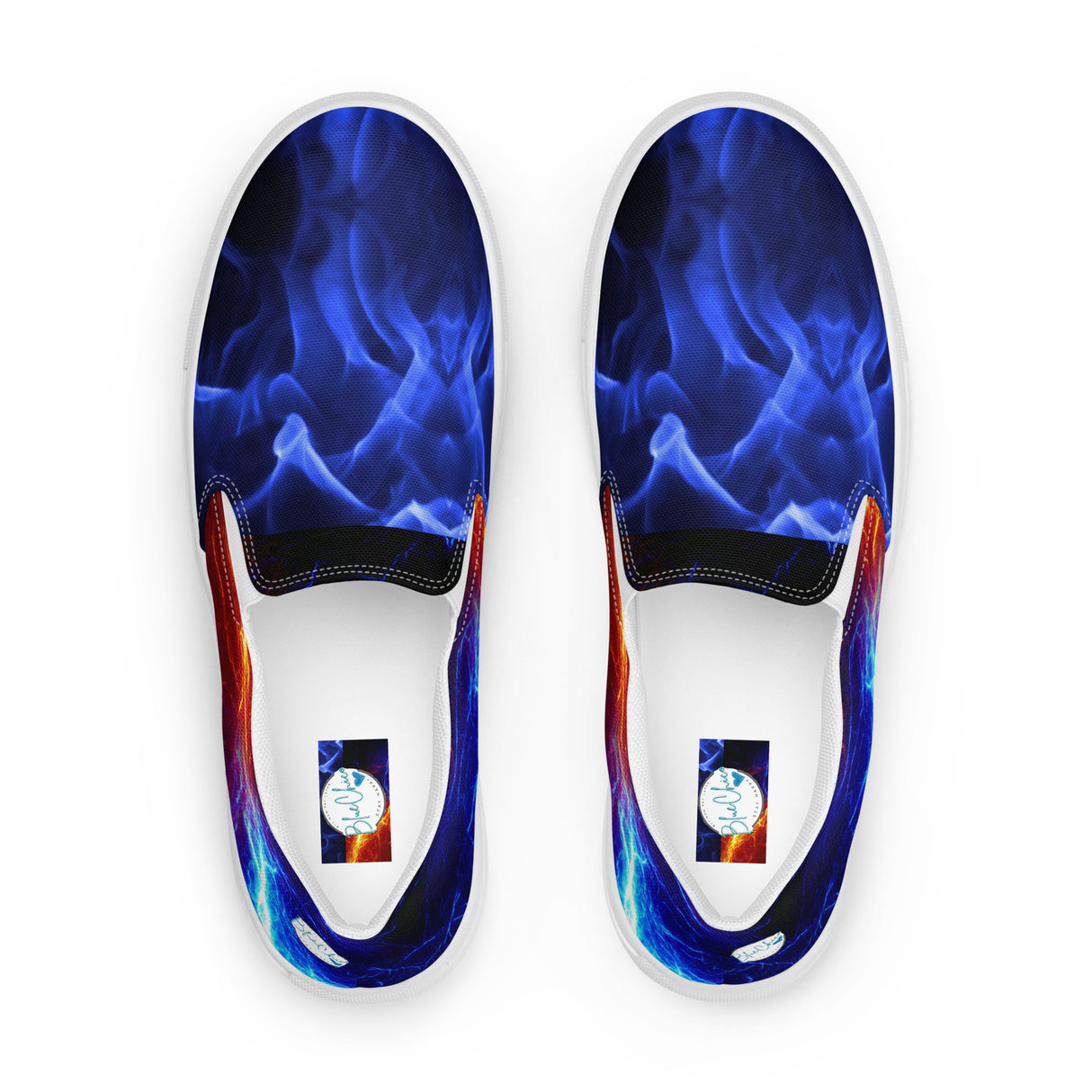 Blue Fire Slip Ons for Men