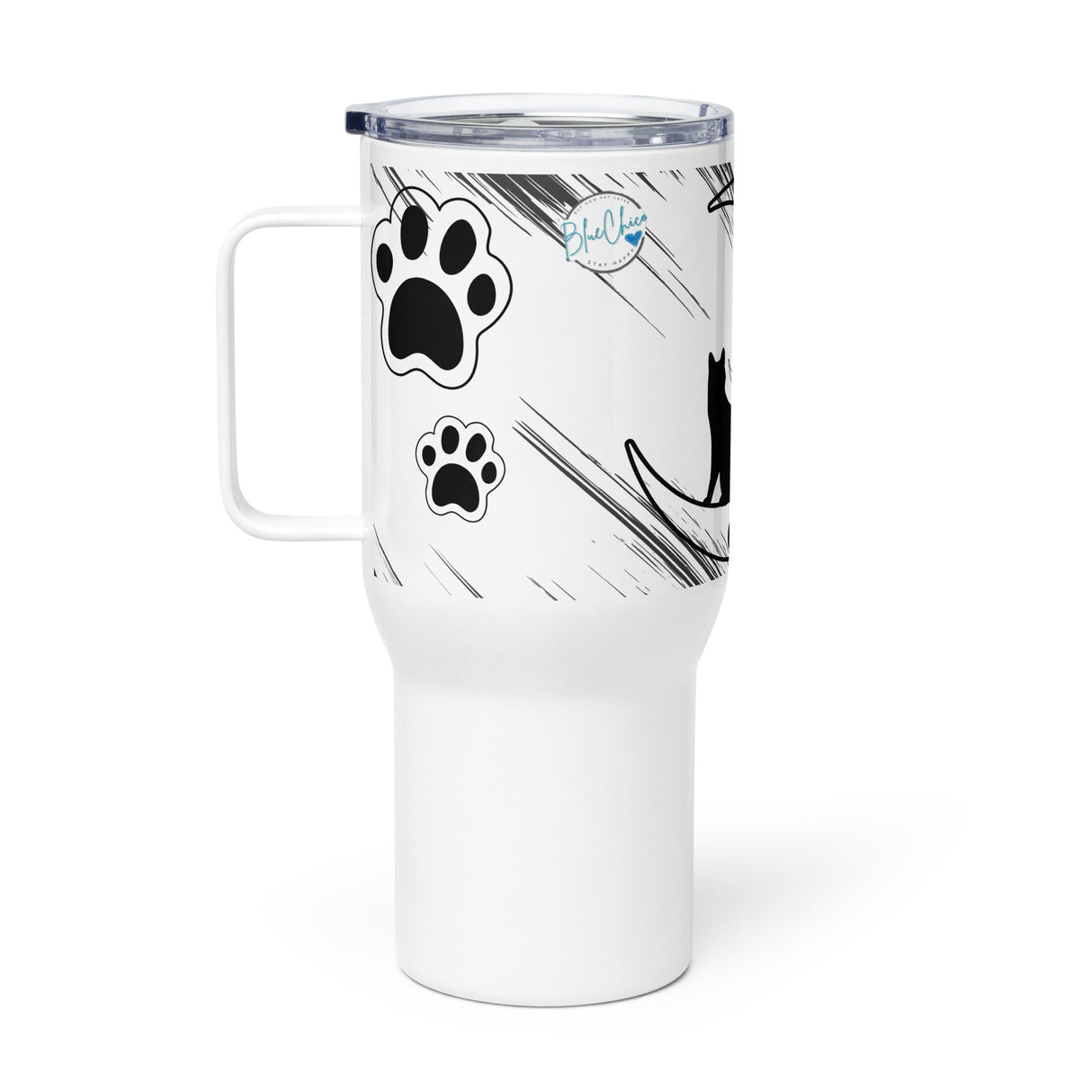 Over the Moon for Cats Travel Mug