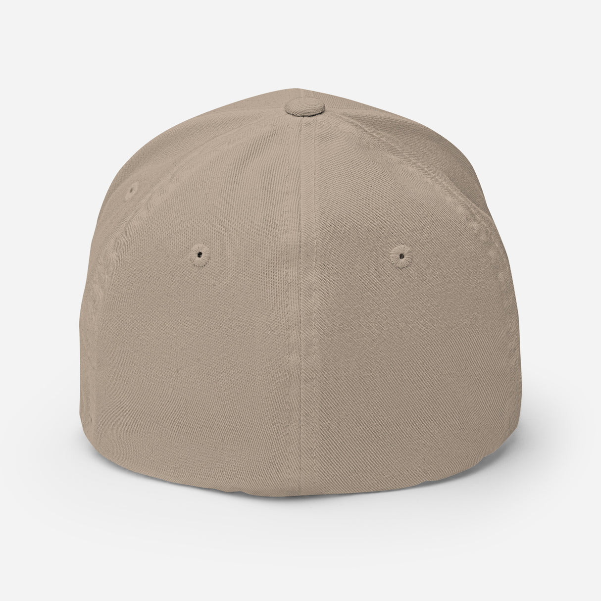 Beige fitted hat showing back view with ventilation holes united states of america hat