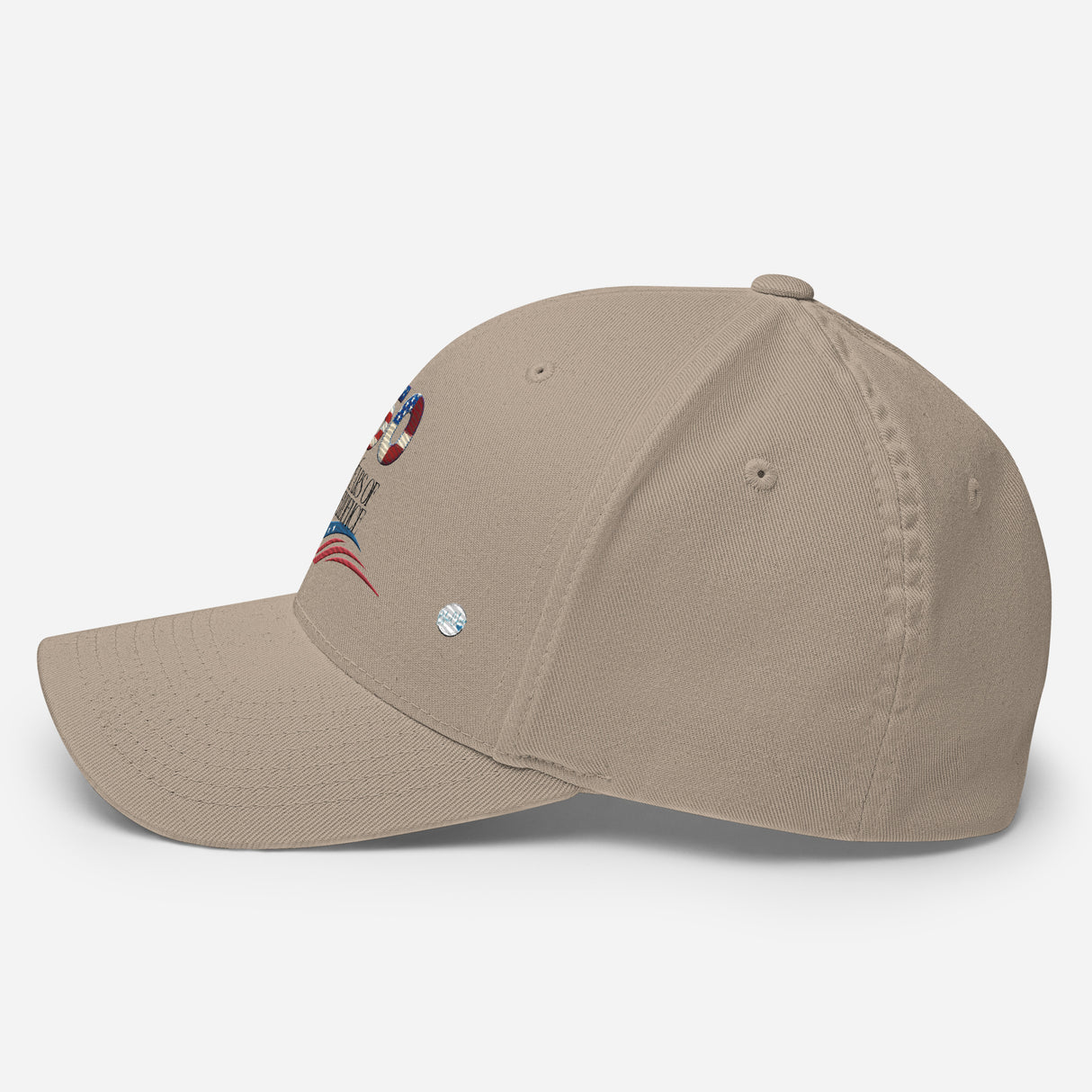 Beige united states of america hat with patriotic embroidery and curved brim by Blue Chico Retail