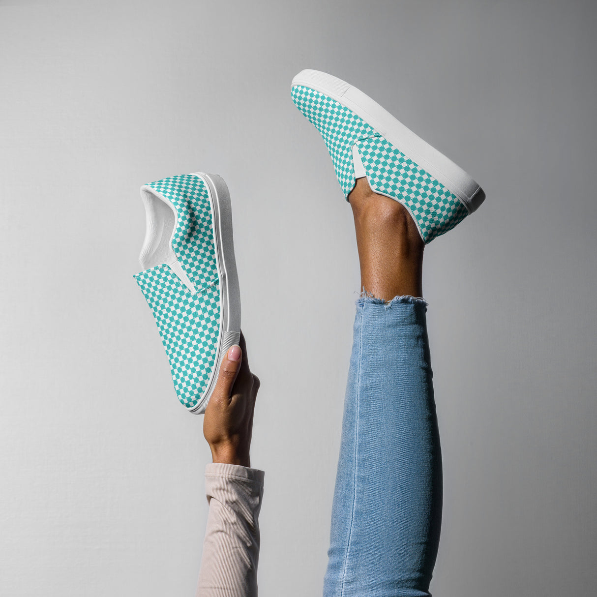 Blue Royal Check Slip On- Women's