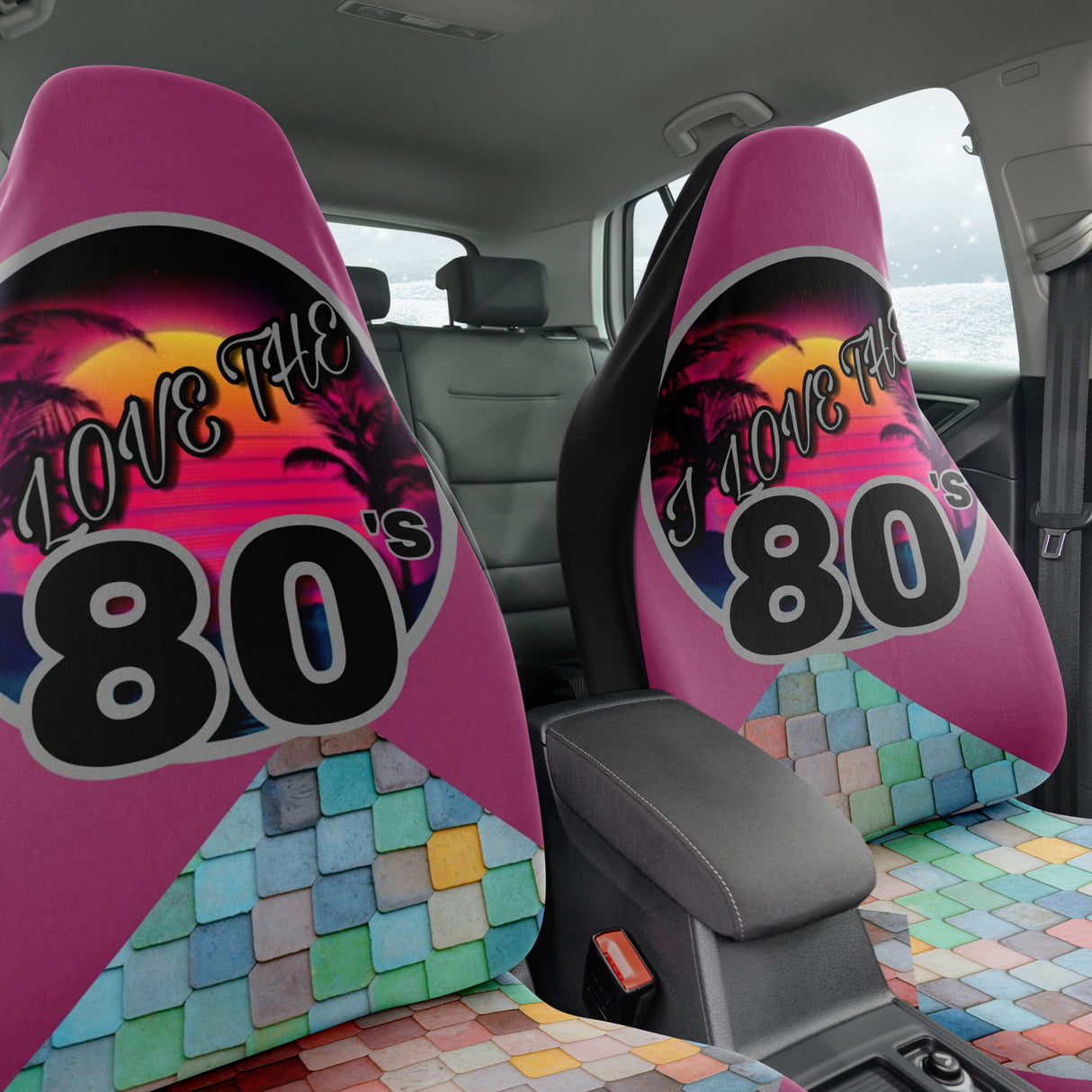 I Love The 80's Automobile Seat Covers