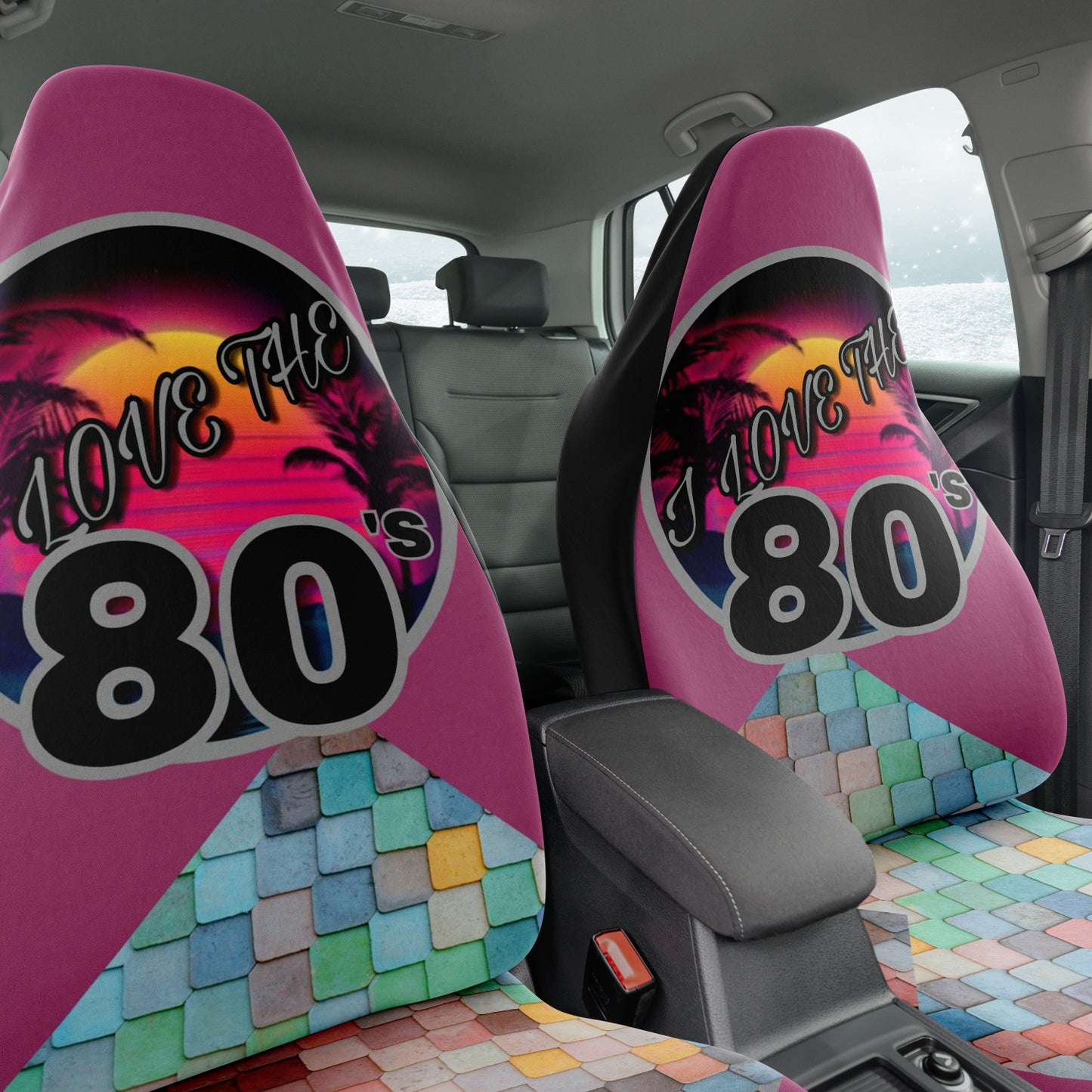 I Love The 80's Automobile Seat Covers