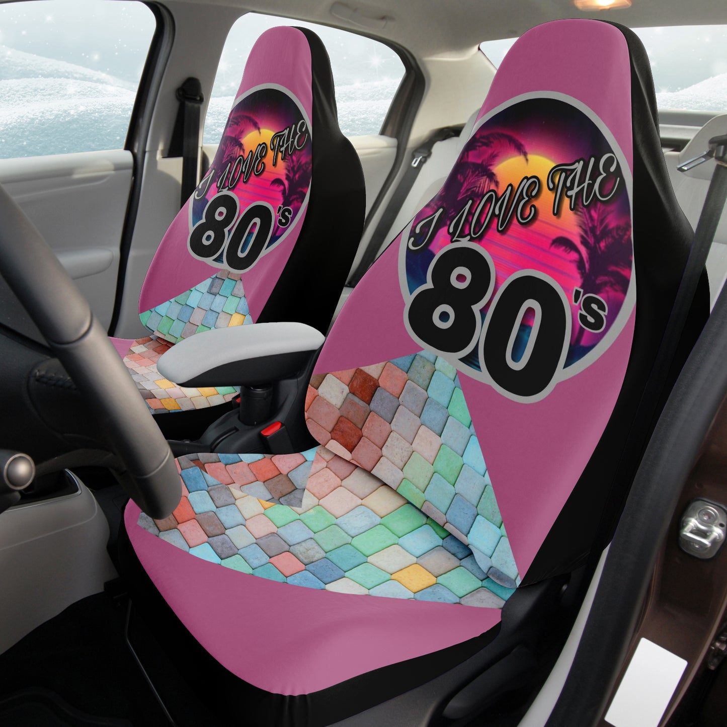 I Love The 80's Automobile Seat Covers