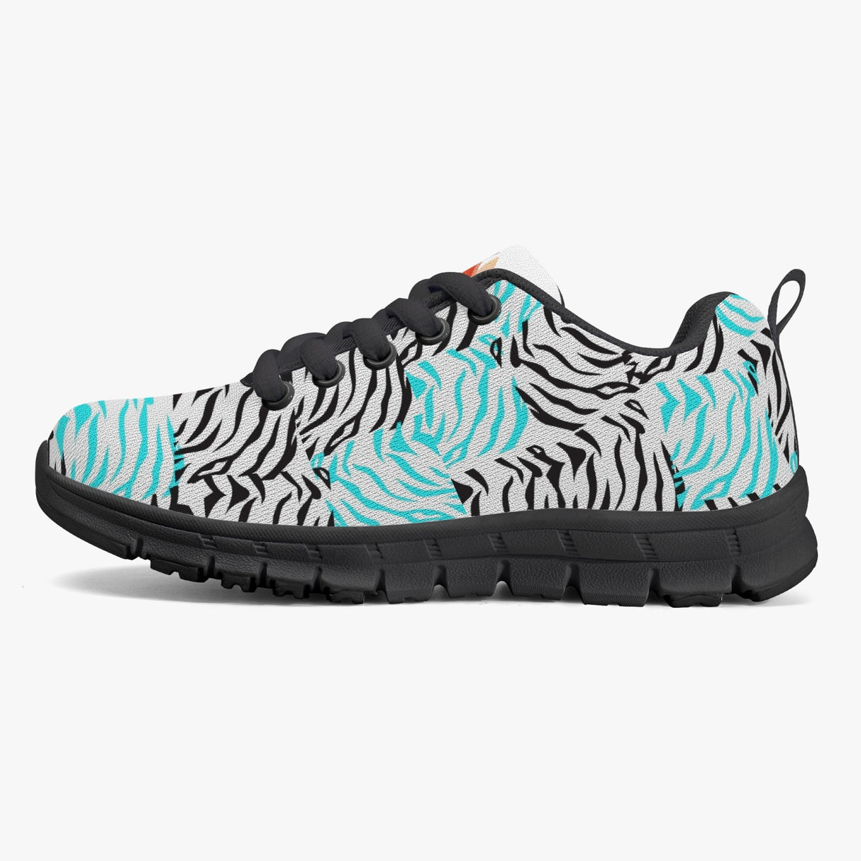 Blue-Ice ZebraFlash RicLu Mesh Sneakers - Black