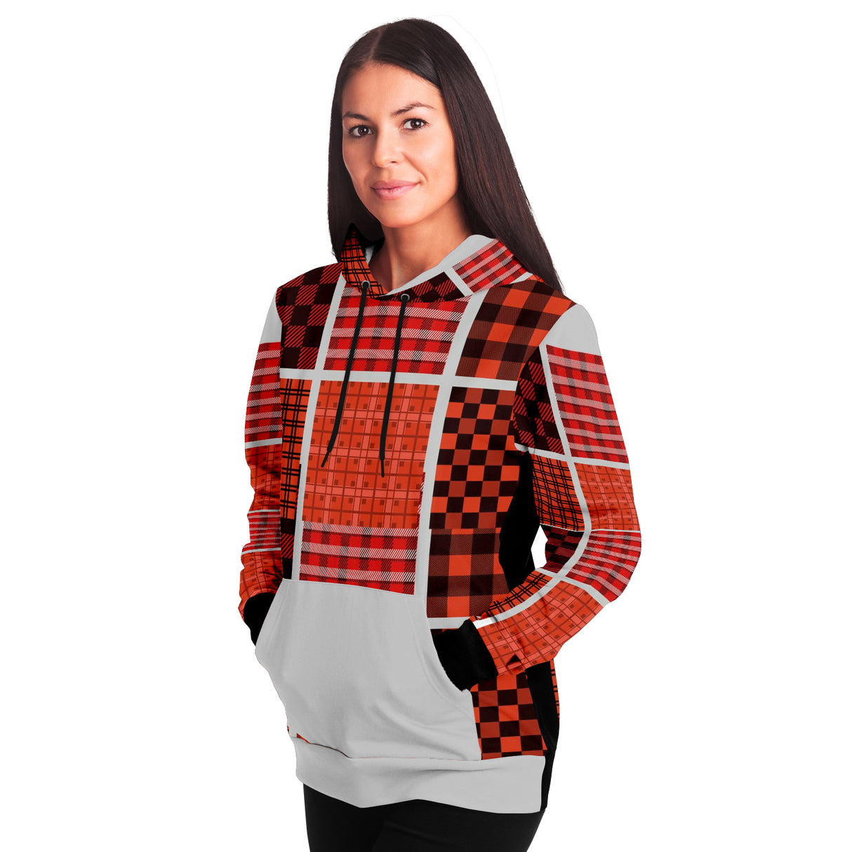 Fall Fun- New Jersey Plaid Premium Adult Hoodie