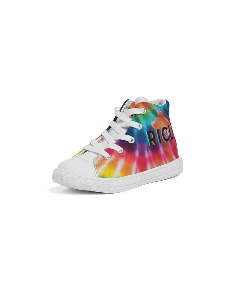 Summer Happiness by RicLu Kids Hightop Canvas Shoe