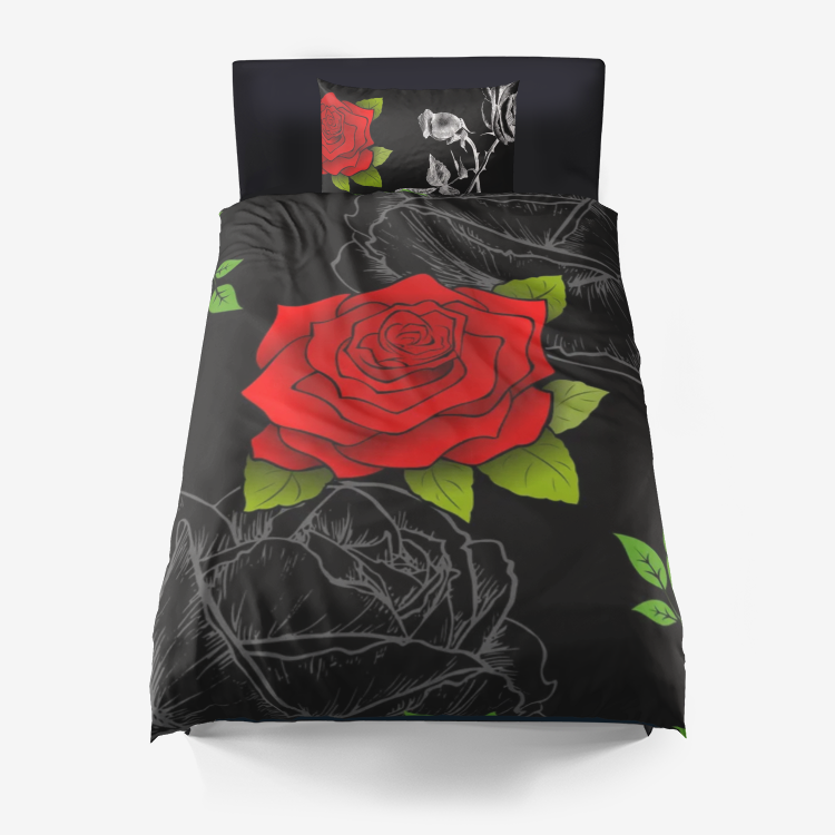 A Rose's Thorn Duvet Cover and Pillowcase Set