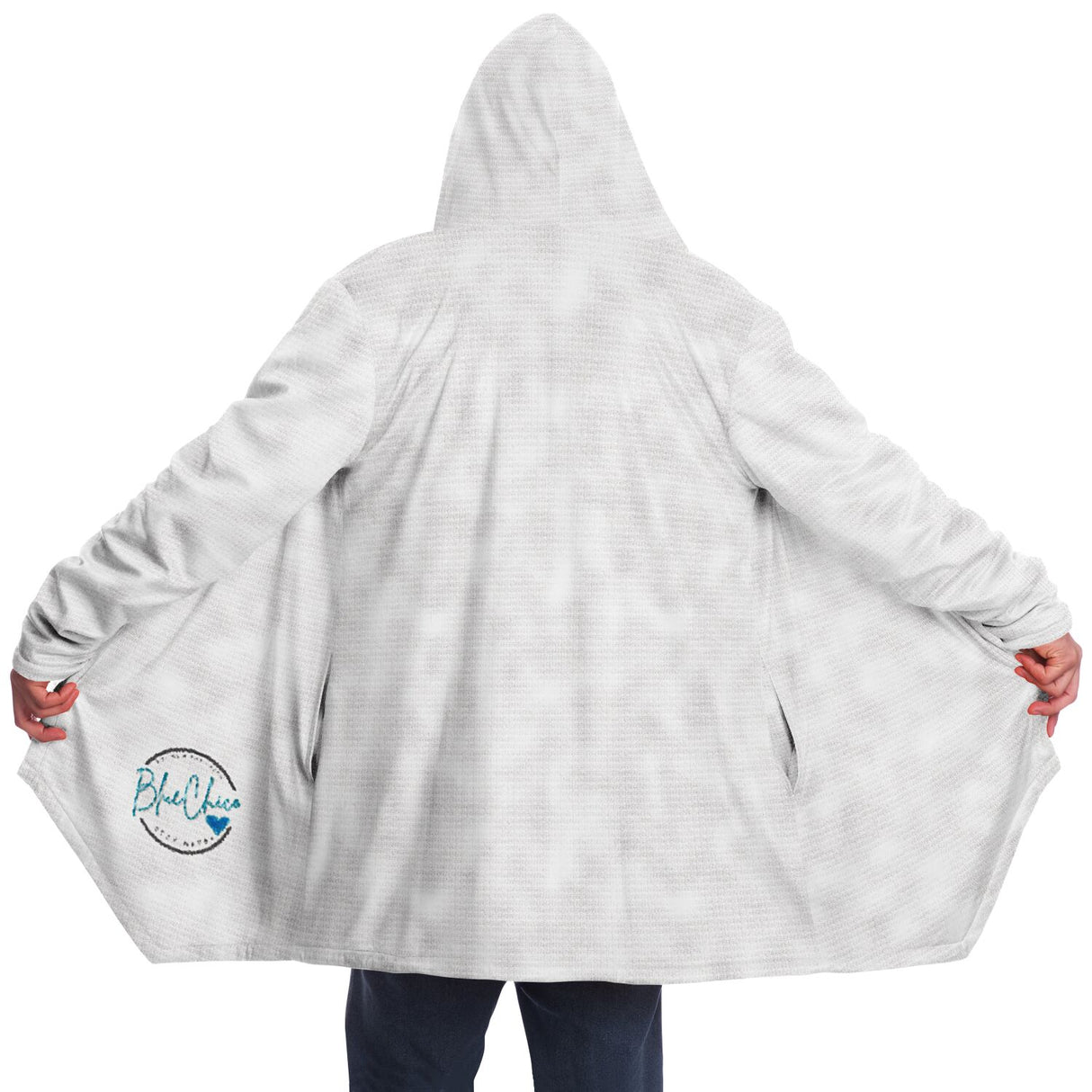 Fluffy White Microfleece Cloak