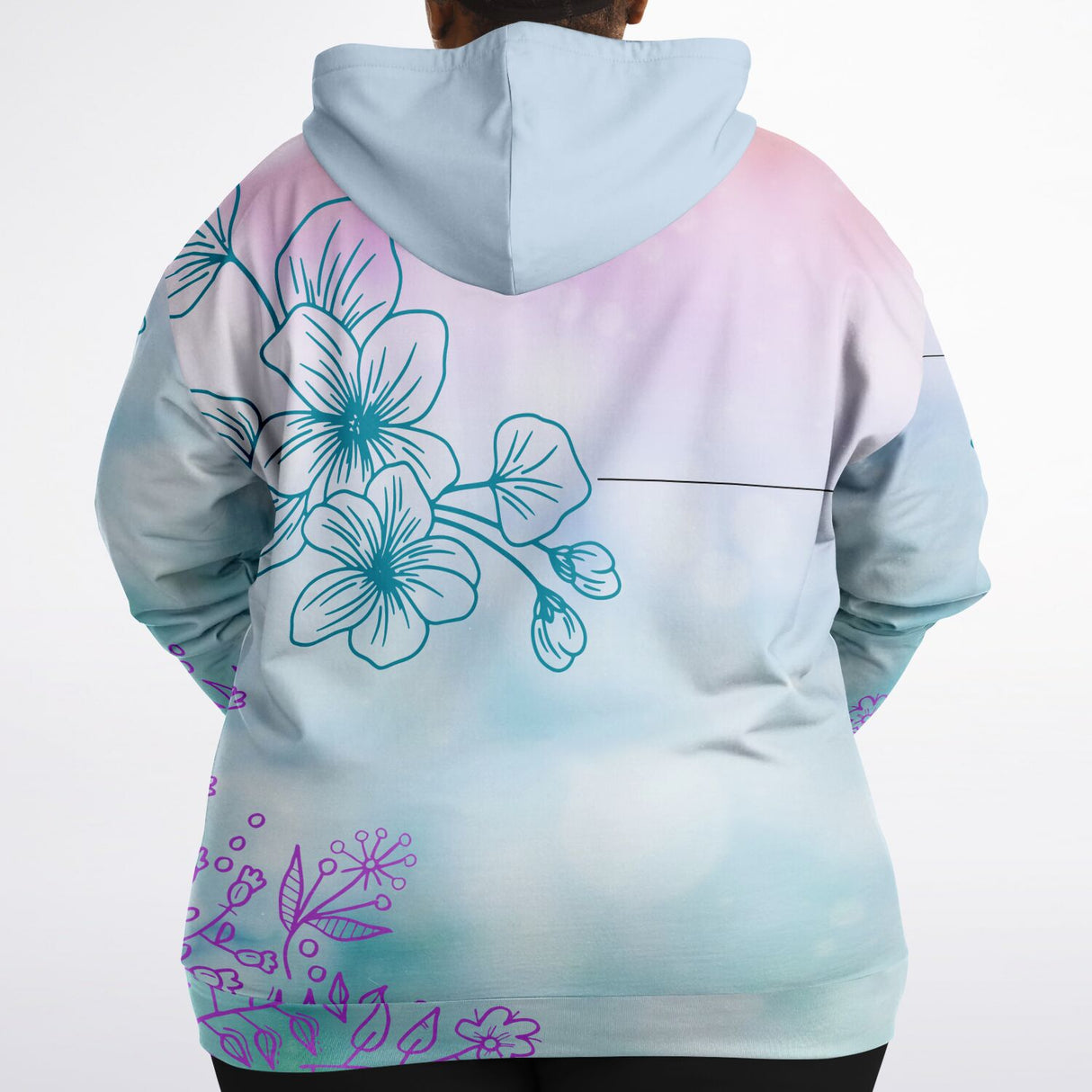 PLUS SIZE Cotton Candy Florals Premium Hoodie