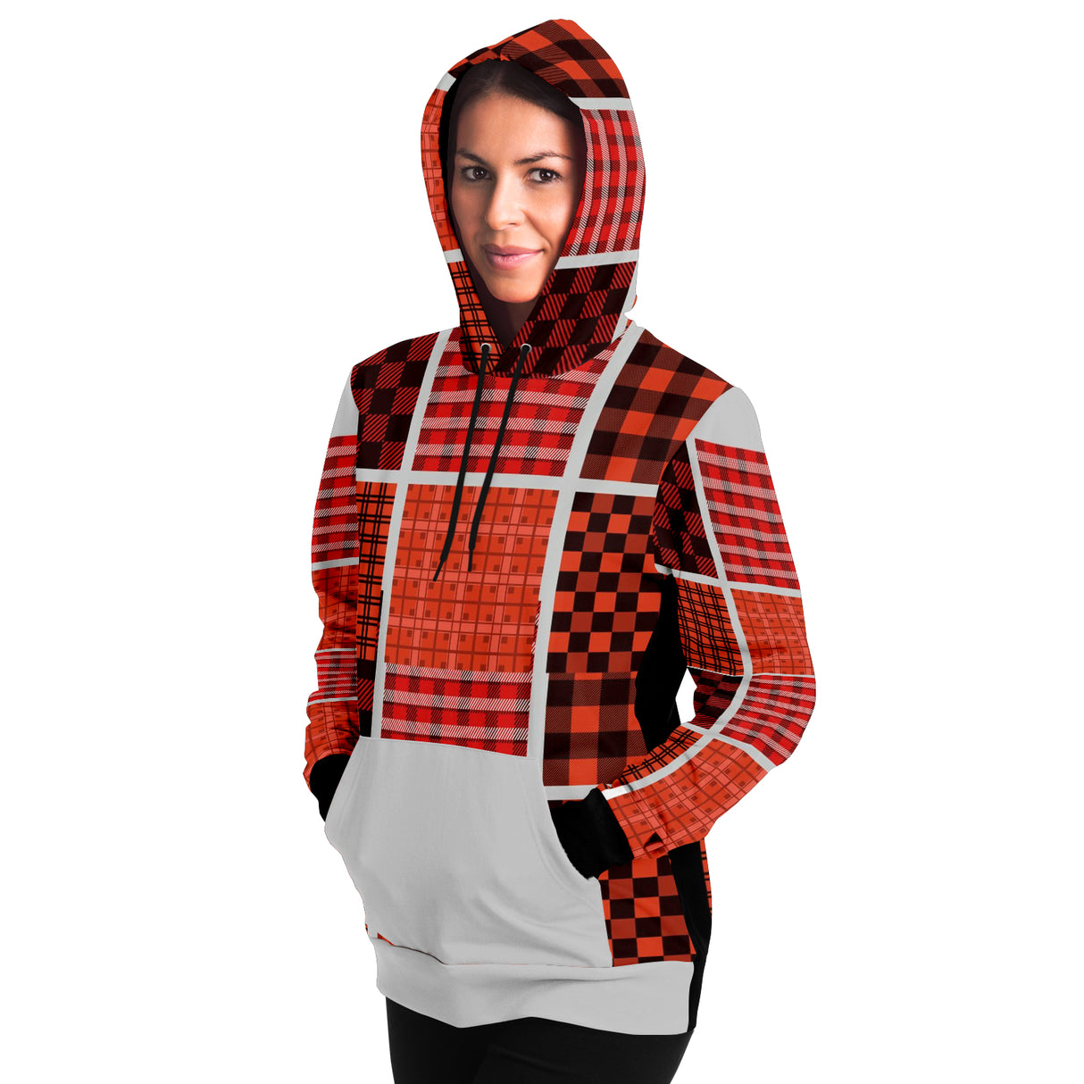 Fall Fun- New Jersey Plaid Premium Adult Hoodie
