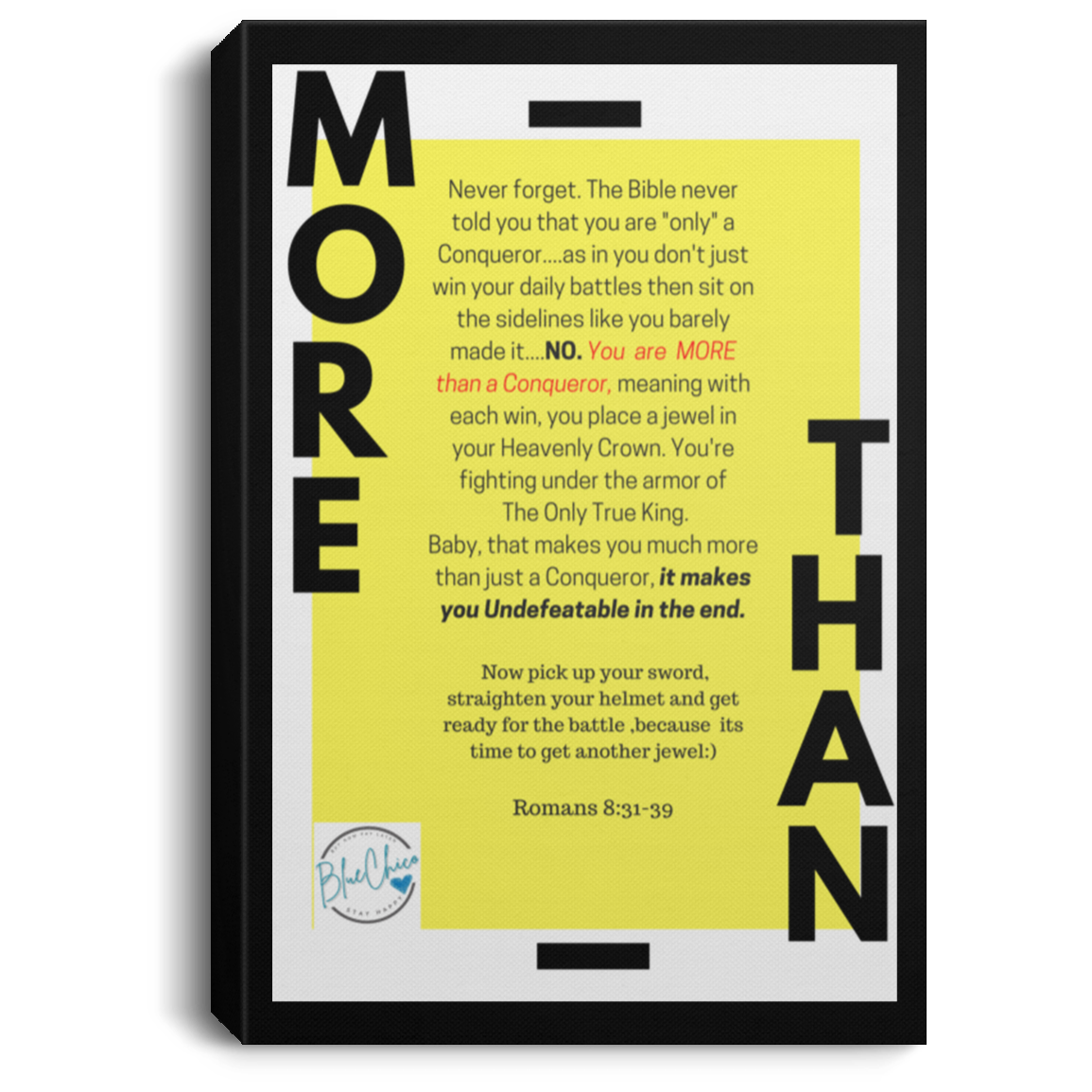 More Than Conquerors Canvas Frame