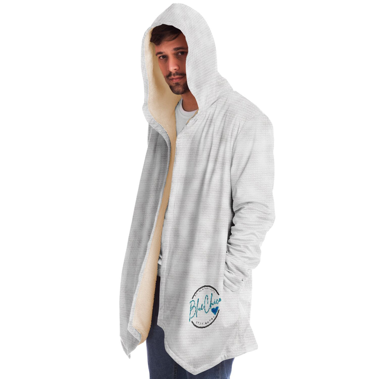 Fluffy White Microfleece Cloak