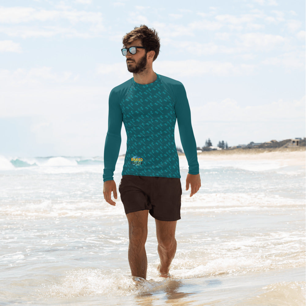 Teal Blend Men's Rash Guard by Baked Fresca