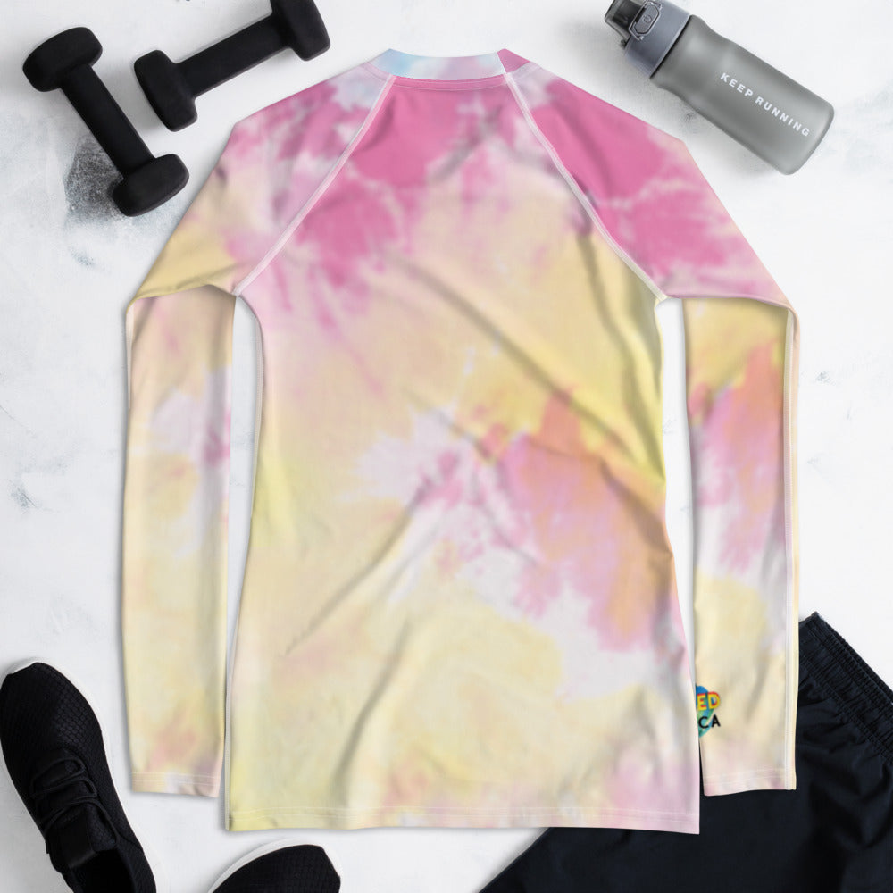 Faded Dye Women's Rash Guard by Baked Fresca