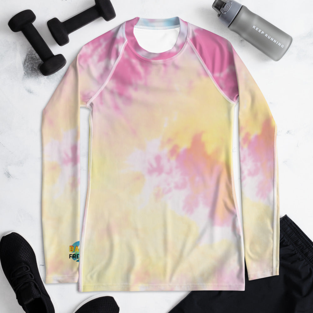 Faded Dye Women's Rash Guard by Baked Fresca