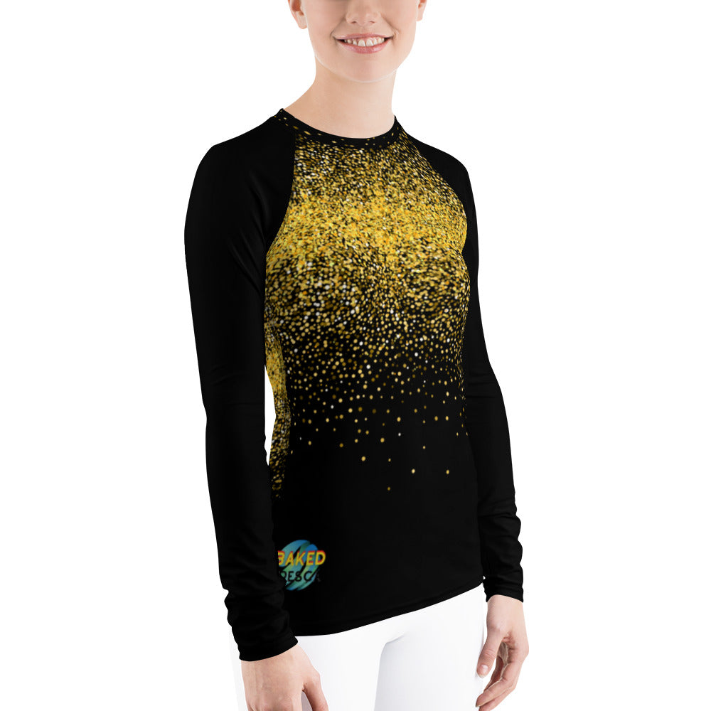 Glitter is Gold Women's Rash Guard by Baked Fresca