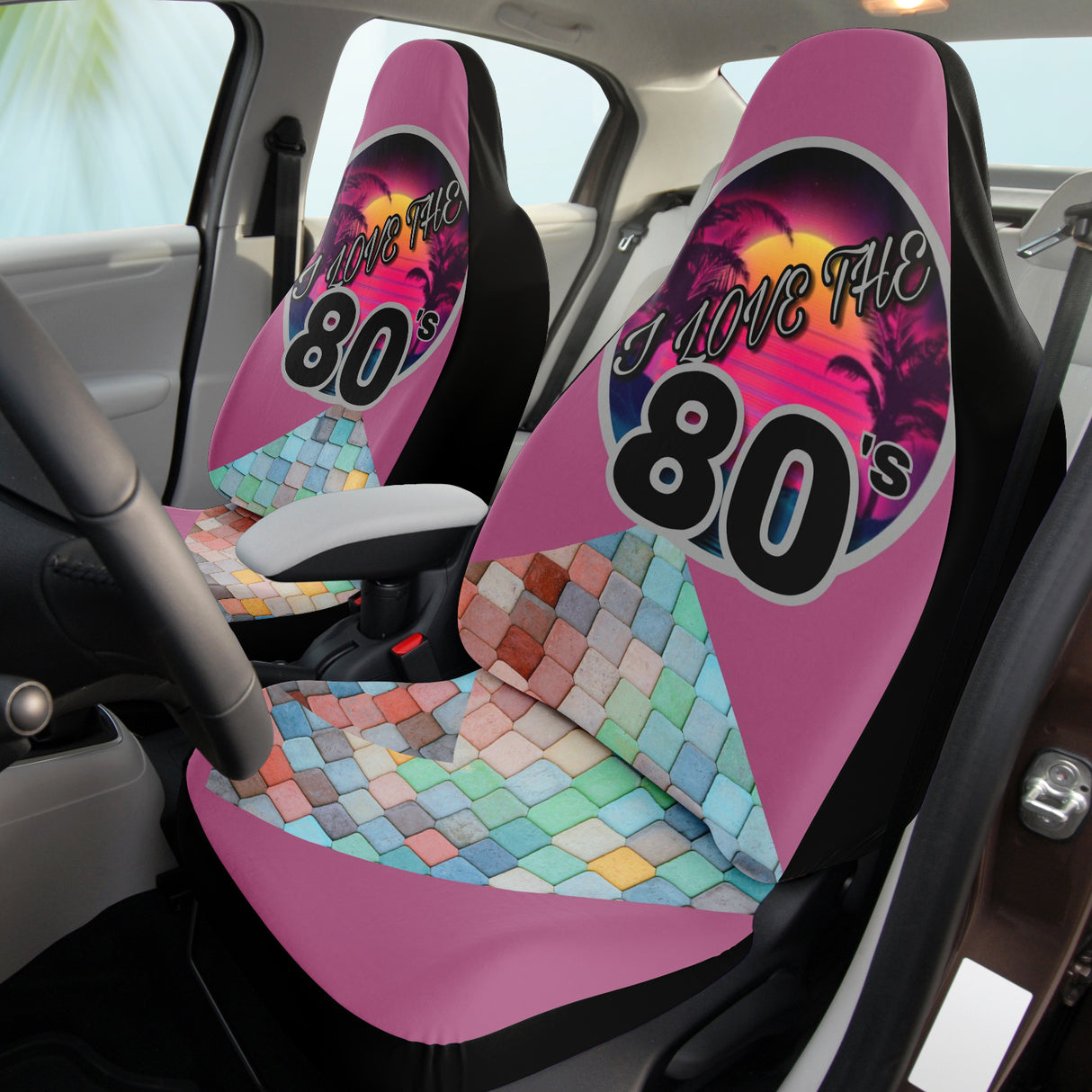 I Love The 80's Automobile Seat Covers