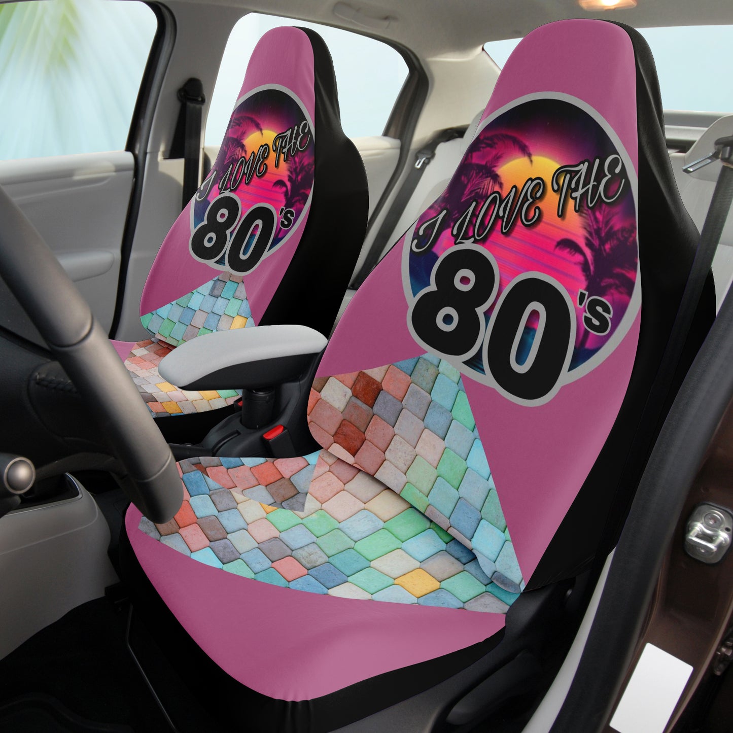 I Love The 80's Automobile Seat Covers