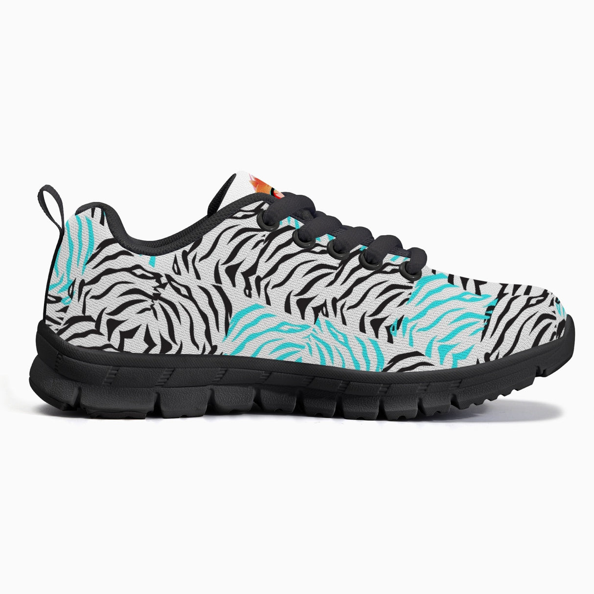 Blue-Ice ZebraFlash RicLu Mesh Sneakers - Black