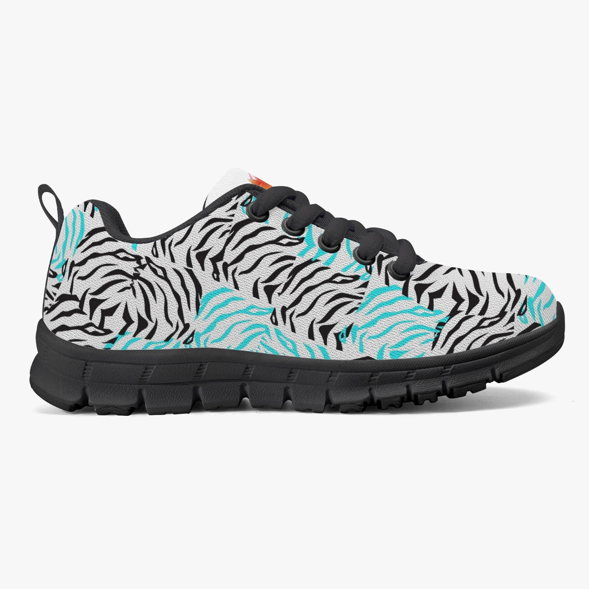 Blue-Ice ZebraFlash RicLu Mesh Sneakers - Black