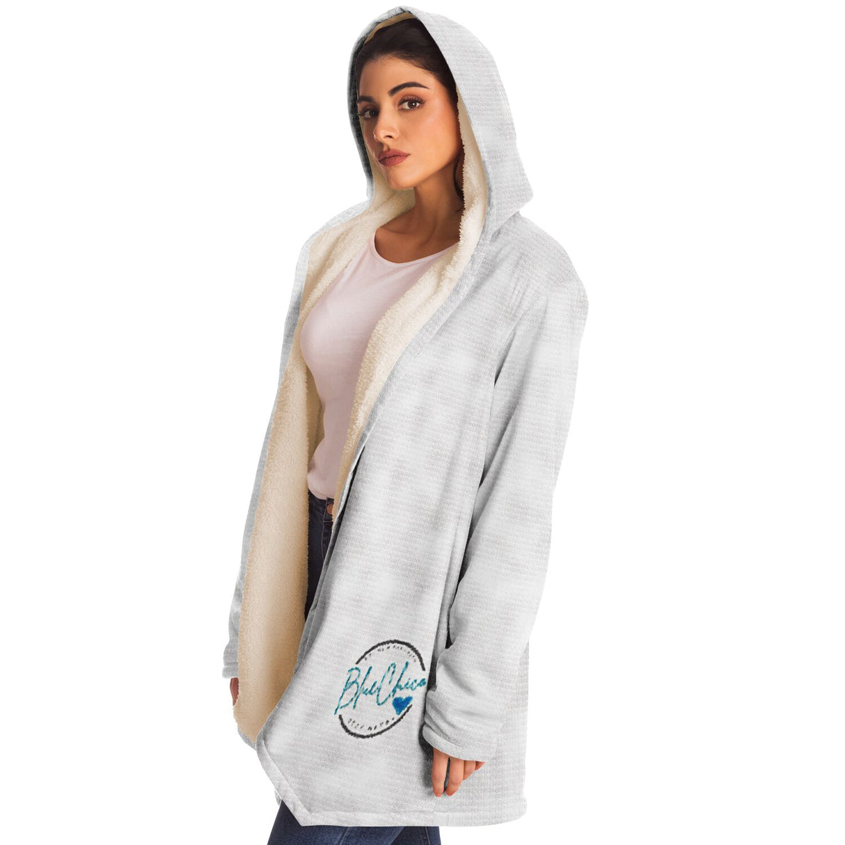 Fluffy White Microfleece Cloak