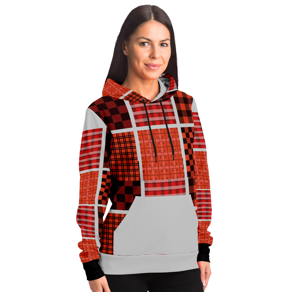 Fall Fun- New Jersey Plaid Premium Adult Hoodie