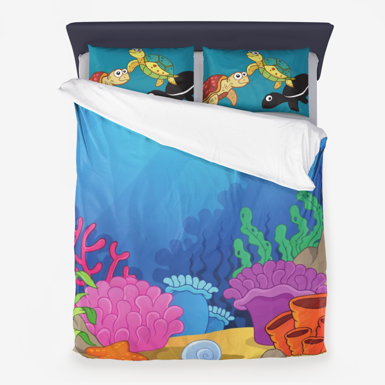 Ocean Pals Microfiber Duvet Cover and Pillow Cases-