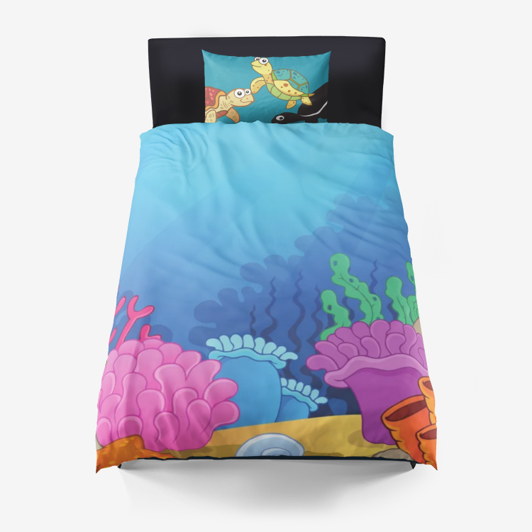 Ocean Pals Microfiber Duvet Cover and Pillow Cases-