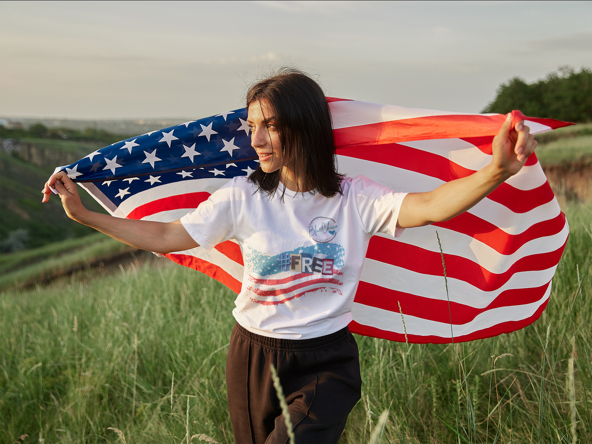 Blue Chico Ladies Fit Modern Freedom Tee