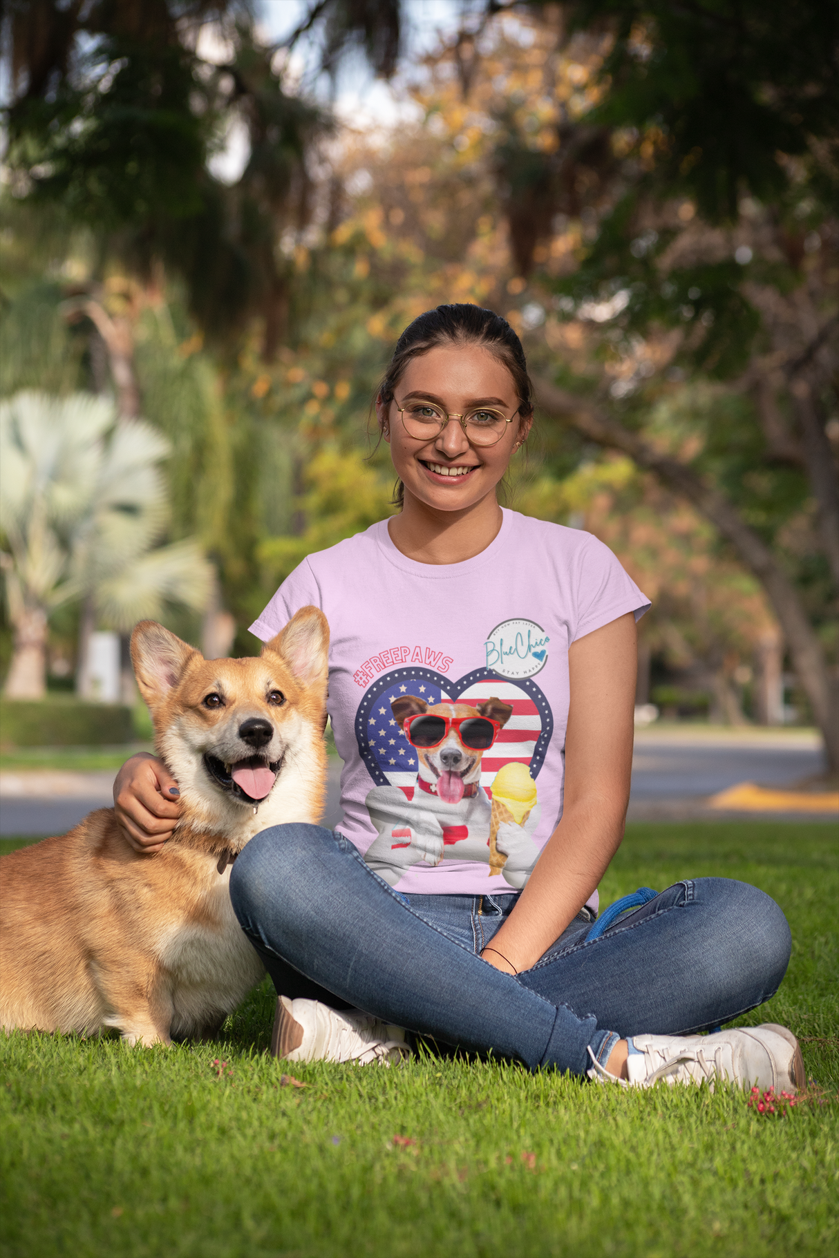 Blue Chico Ladies Paws Freedom Tee