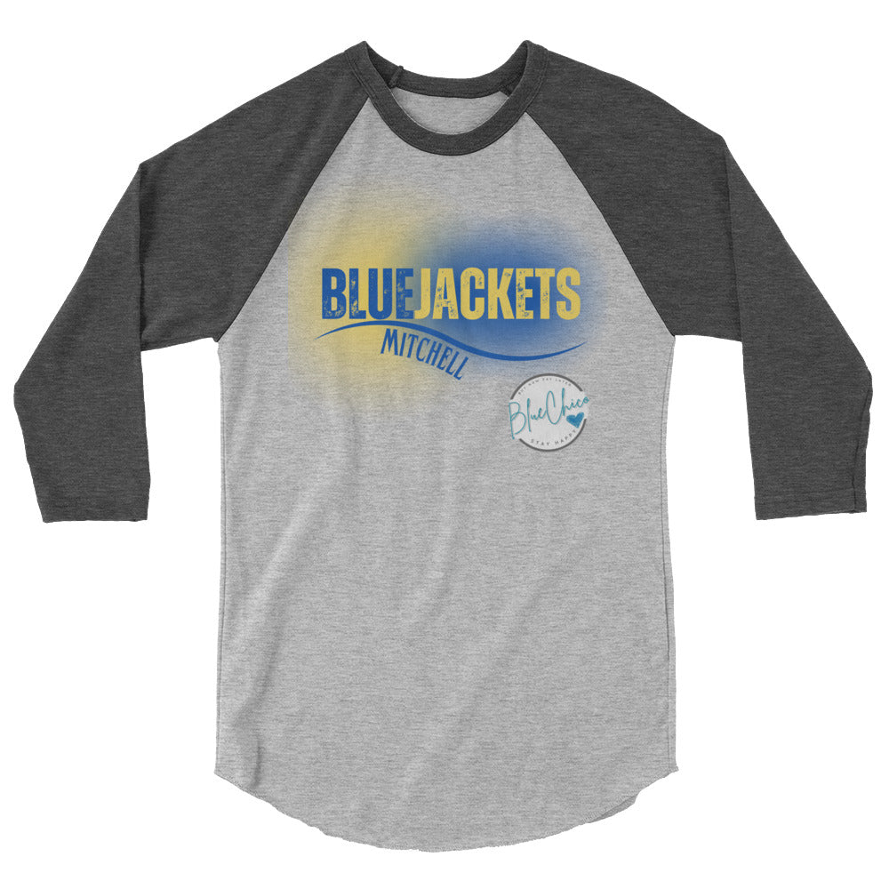 Mitchell BlueJackets Raglan tee